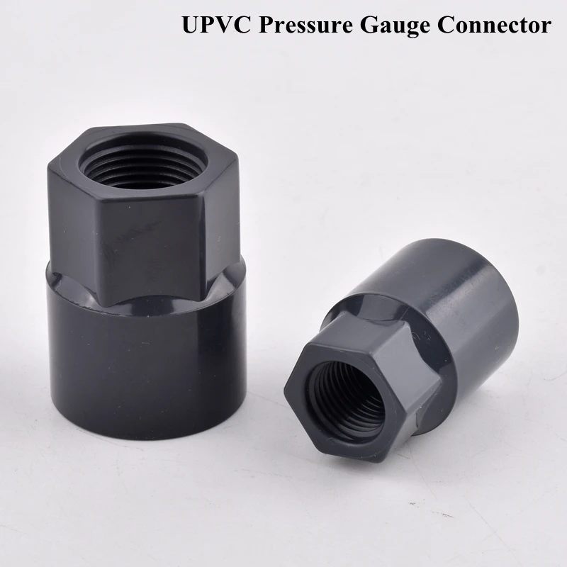 1/4“ 1/2” Thread To 20/25mm UPVC Pipe Reducing Connector Garden Watering Irrigation Pressure Gauge Complement Core Bushing Joint