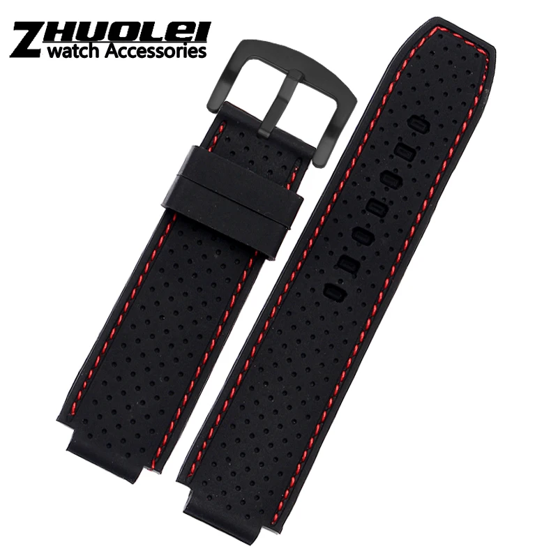 For men\'s Timex T49859|T2N720|T2p141|T2n722|723|738|739  Watchband waterproof rubber Strap 24*16mm lug end with tools Screw pins