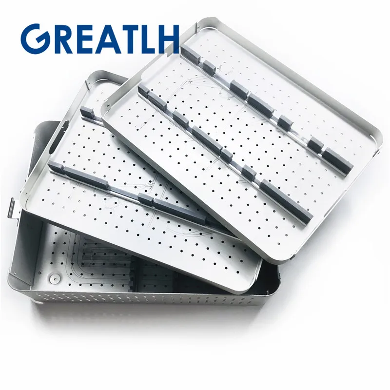 Multi-layer autoclavable tray sterilizing box disinfection case sterilization tray for nasal sinus instrument surgical