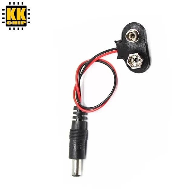 DC 9V Battery Button Power Cable Battery Buckle Snaps Power Cable Connector DC5.5*2.1 For Arduino