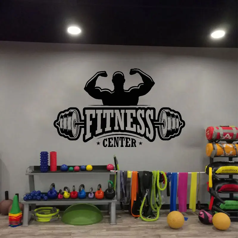 

Fitness vinyl wall stickers fitness theme stickers gym bodybuilding sports art stickers gym decor home wall fashion sticker js28