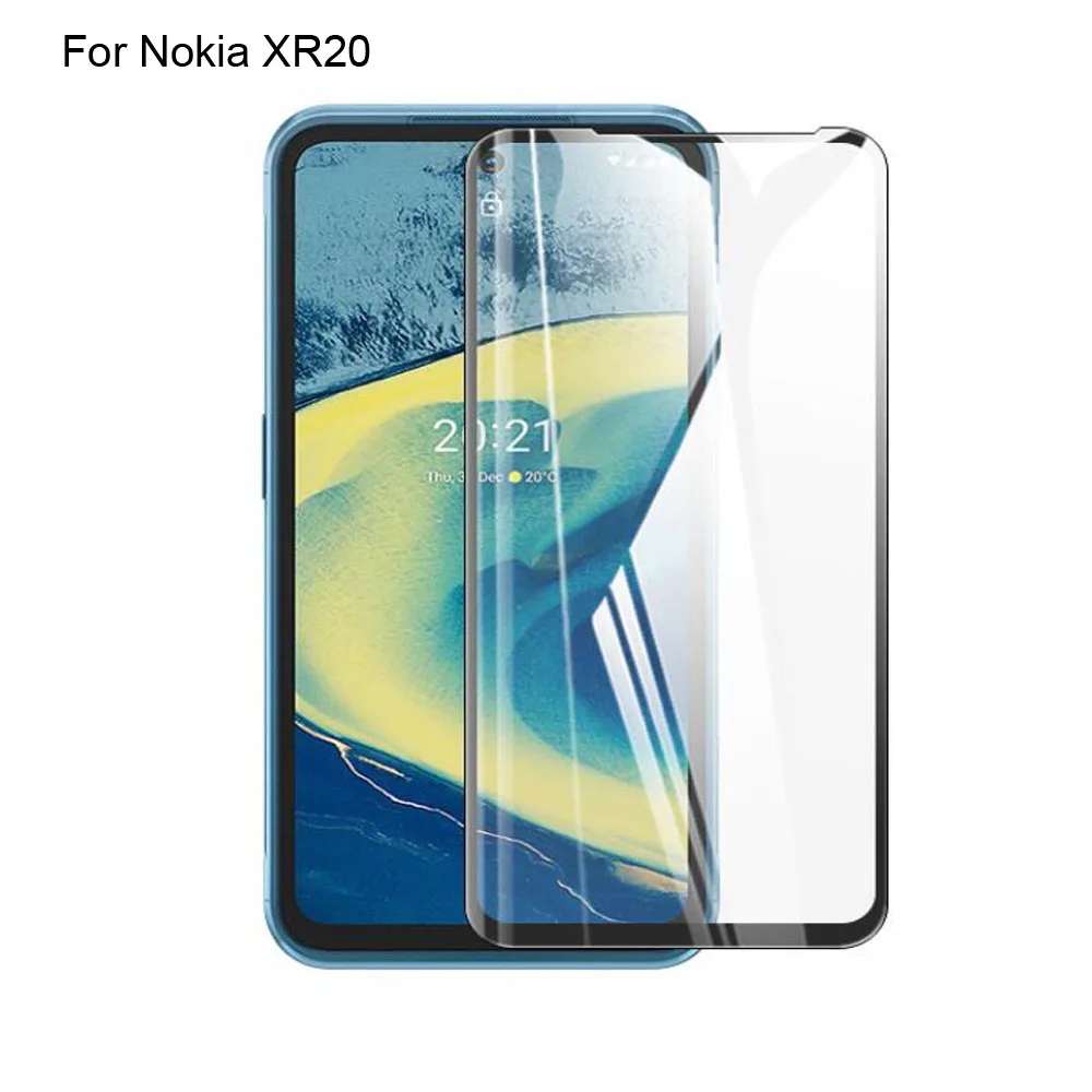 2 Buah untuk Nokia XR20 Kaca Tempered Penutup Penuh Kaca Tempered Film Pelindung Layar Film untuk Nokia XR 20 Perlindungan