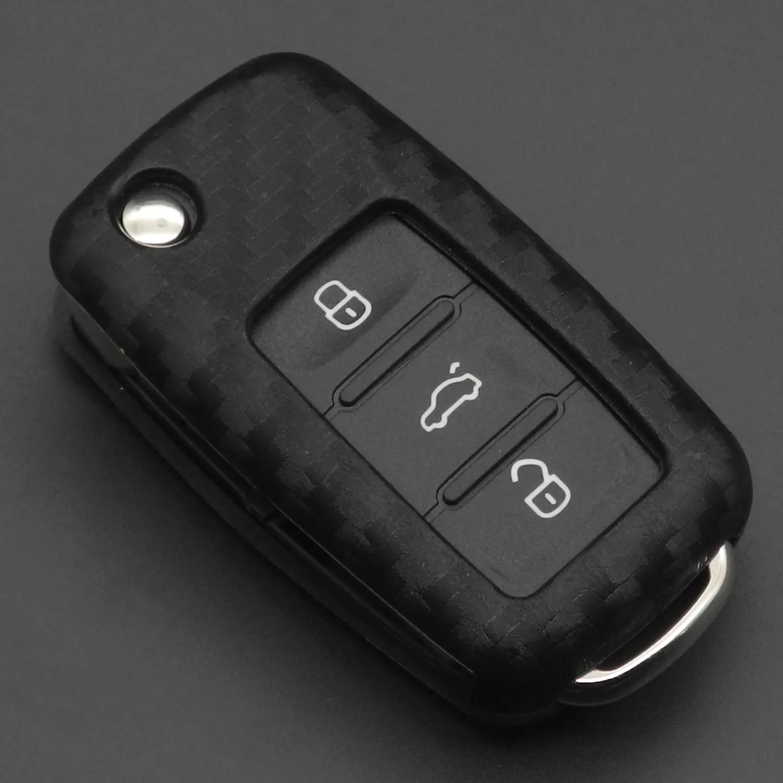 jingyuqin Remote Carbon Silicone Key Case For VW Volkswagen polo passat b5 golf 4 5 6 jetta mk6 tiguan Gol CrossFox Eos Scirocco