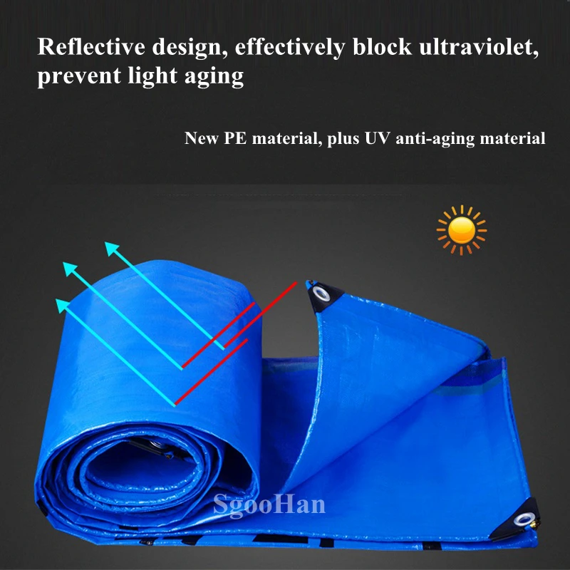 

Thick 0.45mm PE Tarpaulin Rainproof Cloth Garden Shading Sail Boat Car Truck Canopy Tarp Ground Sheet Camping Waterproof Cloth