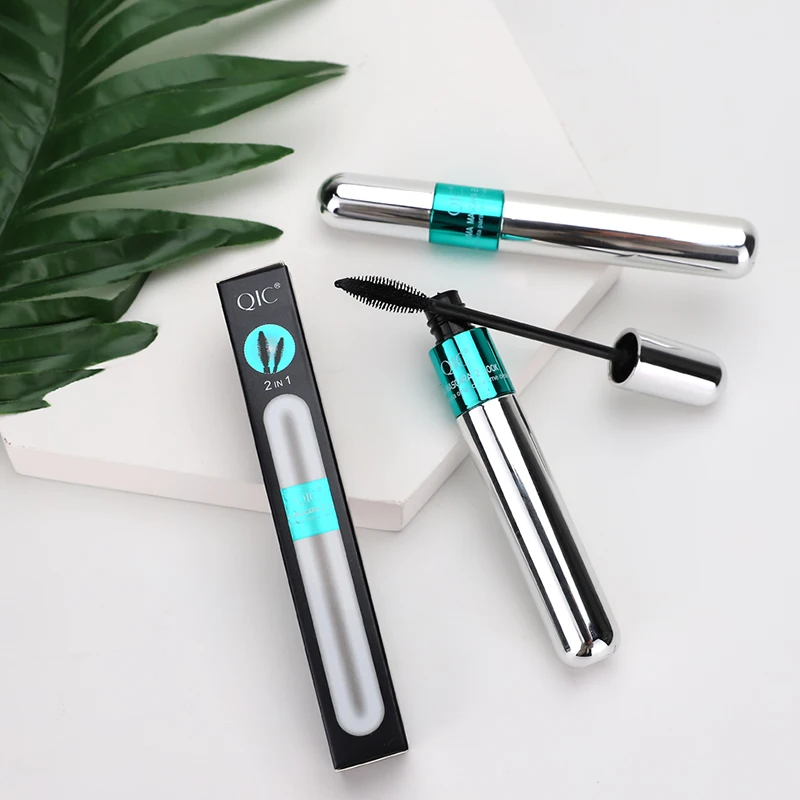 Waterdichte Dubbele Hoofd 4D Zwarte Mascara Lange Dikke Krullen Wimper Extension Make Cosmetische Snelle Droge Wimper Mascara 1Pc