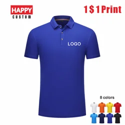 Men's Polo Summer Fashion Personal Company Group Customized Embroidered Short Sleeve Polo Shirt