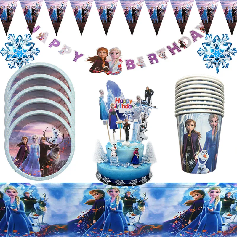 

Disney Frozen Birthday Party Decorations Autumn Winter Theme Frozen Party Baby Shower Girl Party Supplies Decoration Tableware