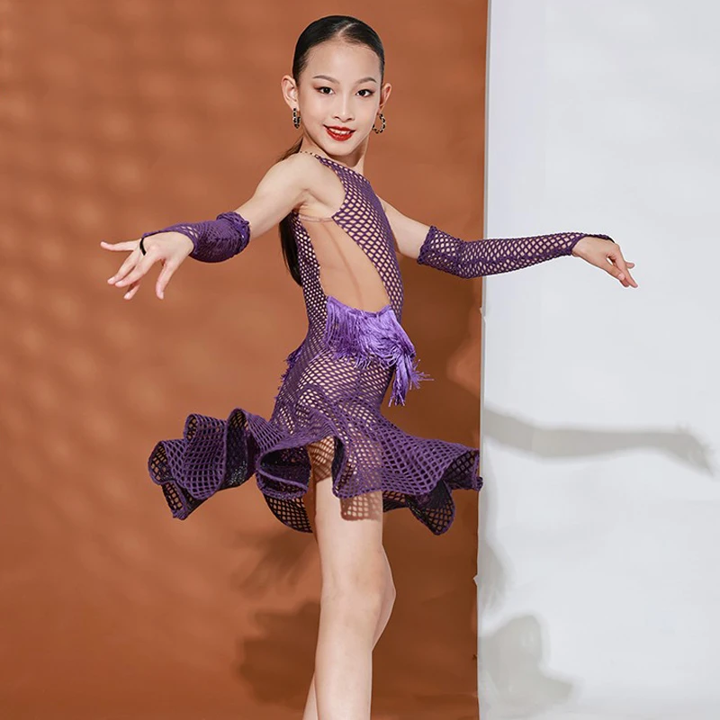 

Latin Dance Costumes For Girls Professional Rumba Practice Clothes Latin Competition Dress Samba Performance Clothing DWY6500