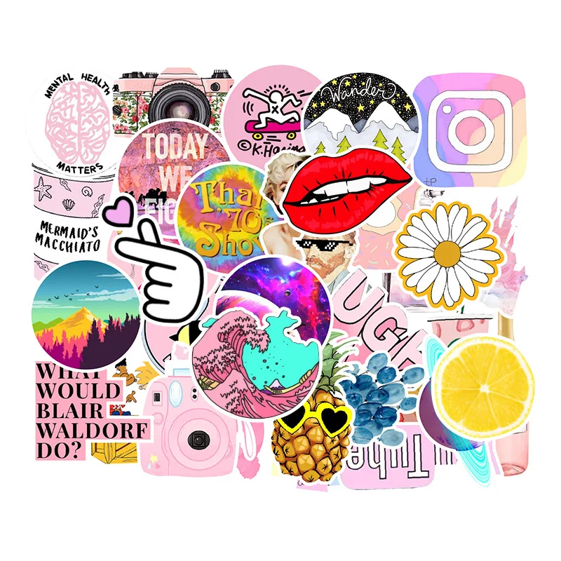 10/30/50/100Pcs Cartoon Roze Vsco Meisje Stickers Chidren Diy Speelgoed Koffer Laptop Fietshelm auto Decals Graffiti Sticker F5