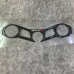 3D motorcycle Carbon-look Upper Triple Yoke Cover Protector Decal sticker Case for KAWASAKI ZX10R ZX-10R 2011-2015 2012 2013 14
