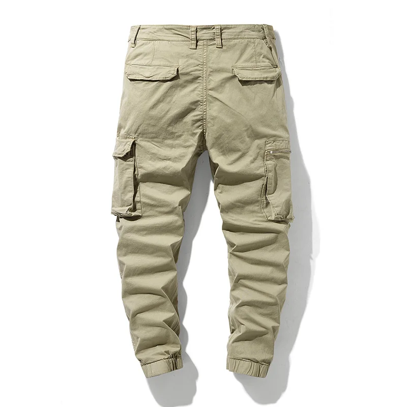 2023 New Spring Men\'s Cotton Cargo Pants Clothing Autumn Casual Fashion Elastic Waist Quality Pantalones Tipo Cargo Pants Men