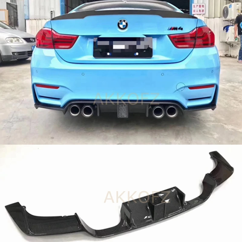 Carbon Fiber Rear Bumper Lip Spoiler Diffuser With Led Light for BMW F80 M3 F82  M4 Bumper 2014 -2018 Sedan Coupe Convertible