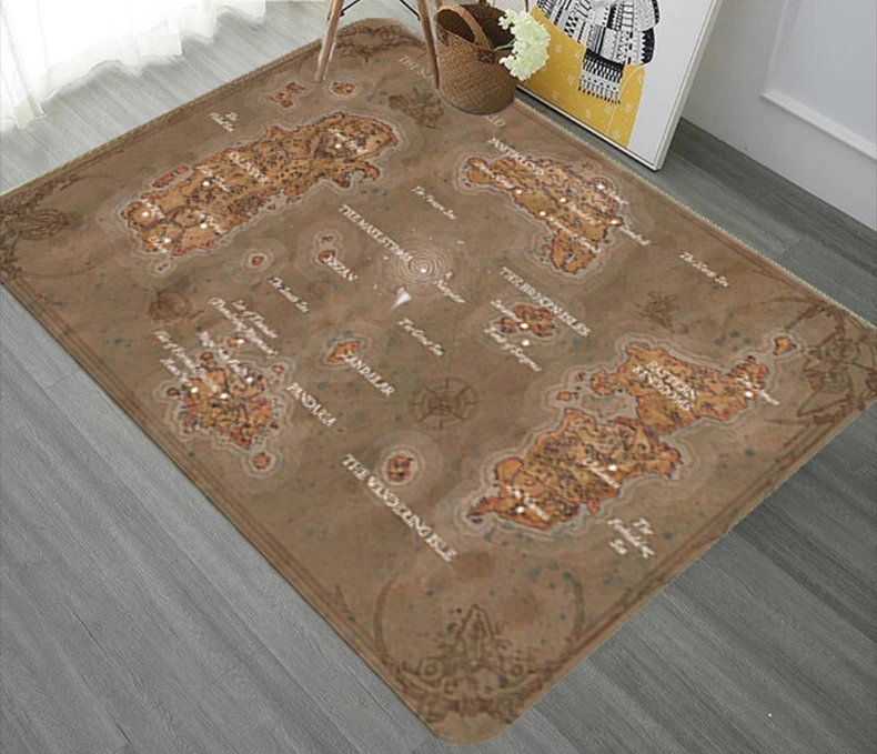 world map pattern carpet Square Anti-Skid Area Floor Mat 3D Rug Non-slip Mat Dining Room Living Room Soft Bedroom Carpet style