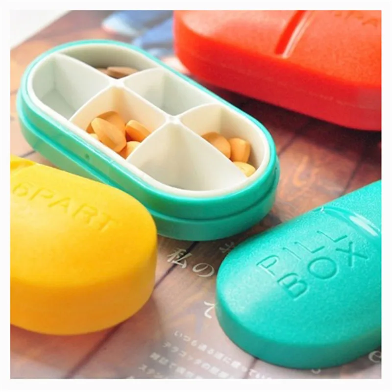 1PC Cute Mini Pill Box Travel Medicine Pill Cases Plastic Container Drug Tablet Storage Organizer Health Care Tool 6 Grids