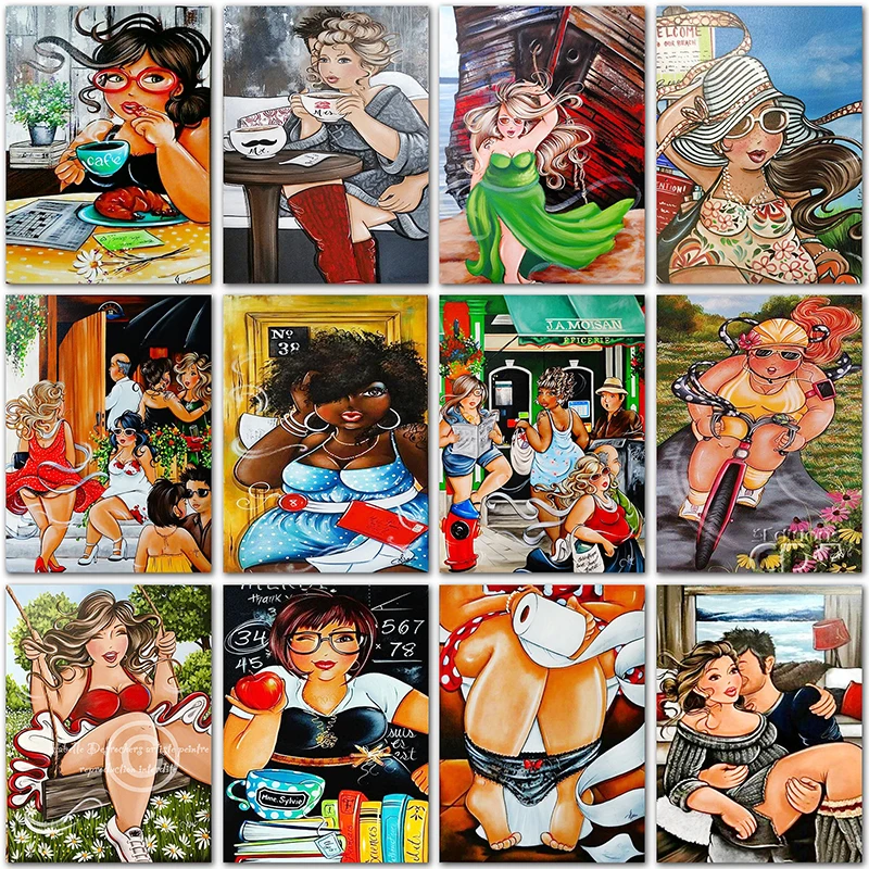 

5D DIY Diamond Painting kit Cartoon Sexy Fat girl Ladies cute Full Square&Round Diamond mosaic Diamond embroidery Cross stitch