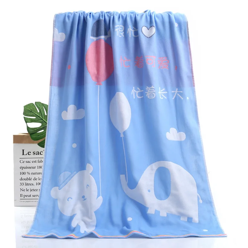 70*140cm Pure Cotton Baby Bath Towel Three-Layer Gauze Infant Summer Thin Quilts Air Conditioning Blanket Newborn Stroller Cover