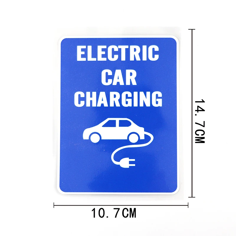 10.7*14.7cm 1 Pcs Caution Electric Vehicle Car Charging Decal  PVC Car Sticker for Car Stickers