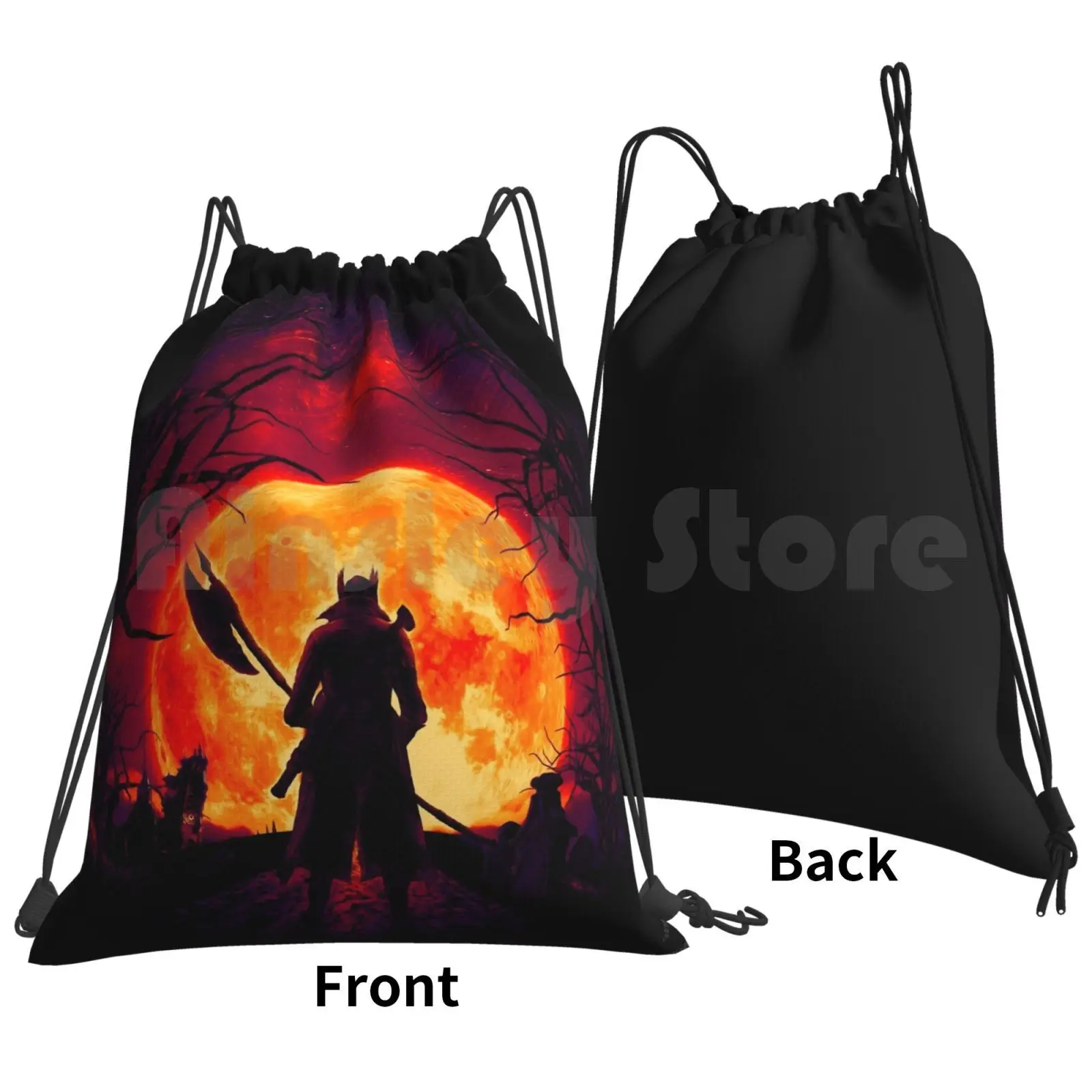 A Blood Moon's Night ( Bloodborne ) Backpack Drawstring Bags Gym Bag Waterproof Bloodborne Dark Souls Dark Souls Ps4