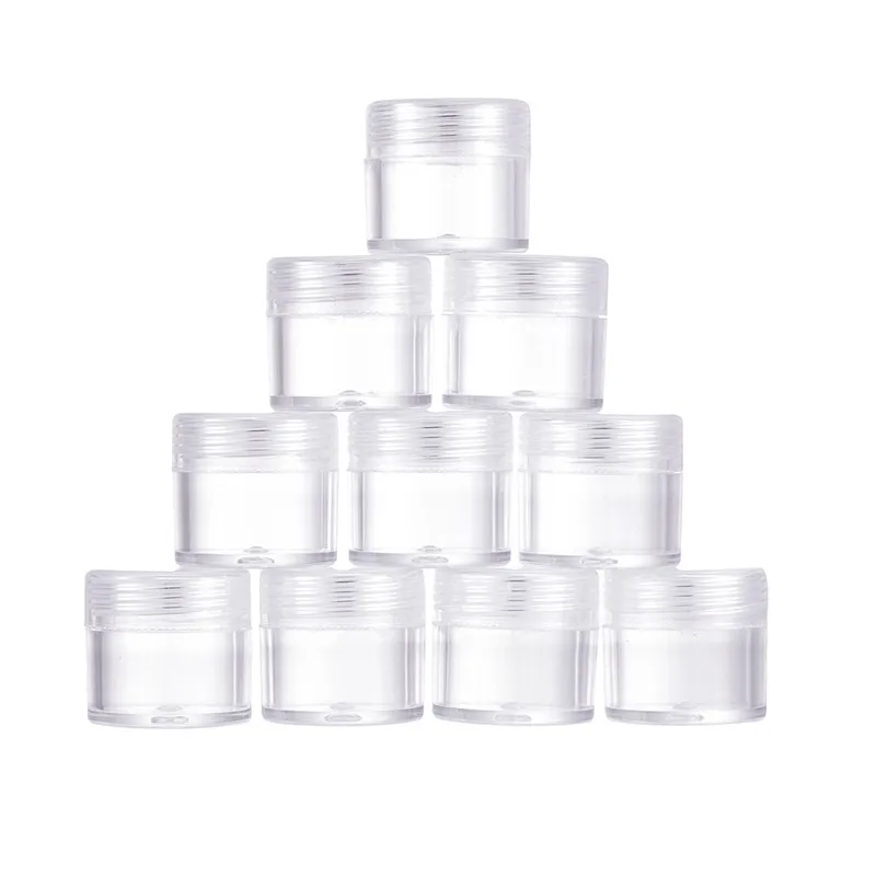 40pcs Clear Column Plastic Bead Rhinestone Storage Containers Bottles Case for Jewelry Packaging 34x33mm