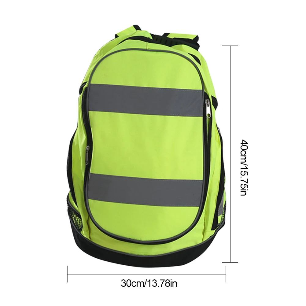 Fashion Fluorescent Green Cycling Backpack Night Reflective Luminous Riding Resistant Safety Backpack Unisex Outdoor Sports Bag