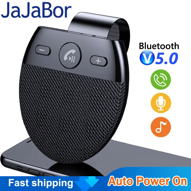 JaJaBor Bluetooth Car Kit Handsfree Bluetooth 5.0 Speakerphone Wireless MP3 Music Player with Microphone Auto Power On / Connect