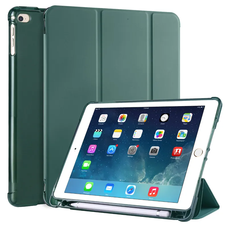 For iPad Case 6th Generation with Pencil Holder Tri-Fold Stand