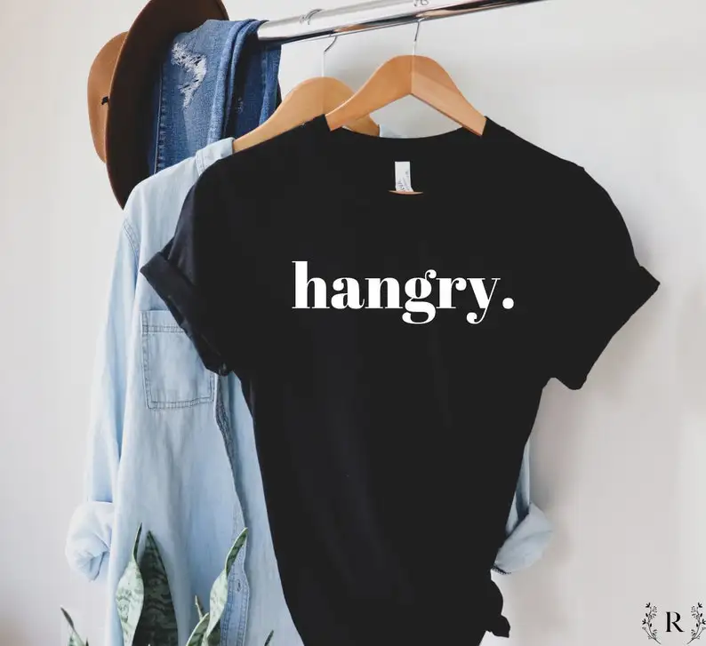 Sugarbaby Hangry Funny Graphic T-shirt Hungry and Food Shirts I'm Hungry t shirt Short Sleeved Fashion Tumblr Tee Drop Ship