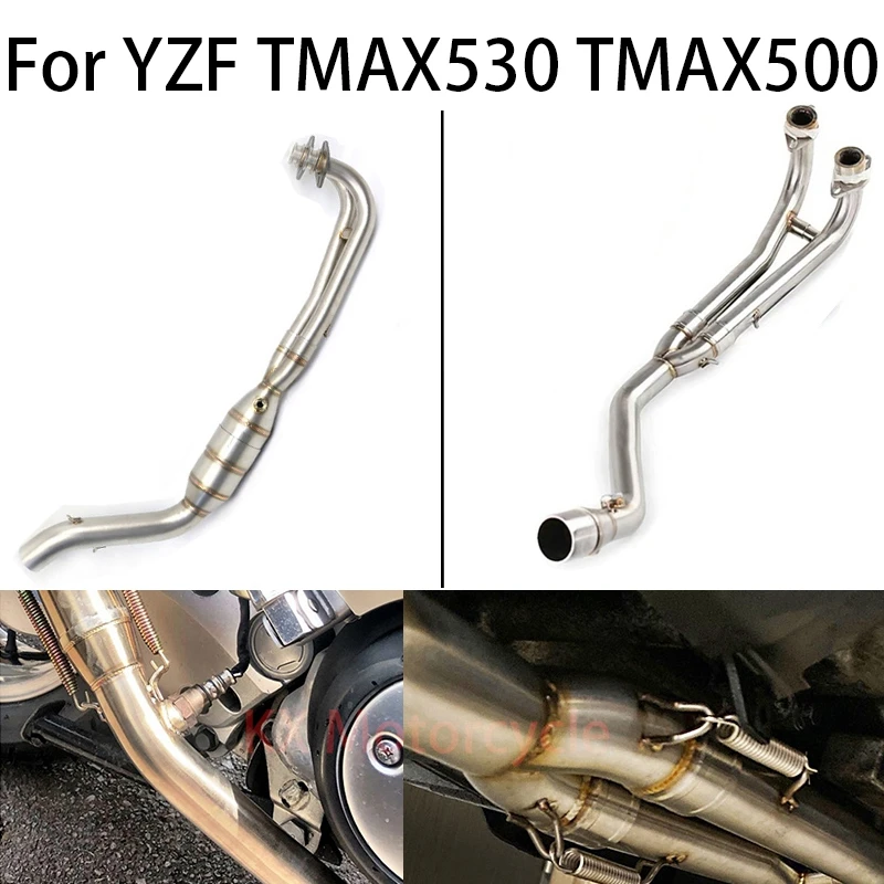 

Modified Motorcycle Exhaust Front Mid Pipe Muffler Motorbike Connect Tube Slip on For Yamaha YZF TMAX530 TMAX500 TMAX 530