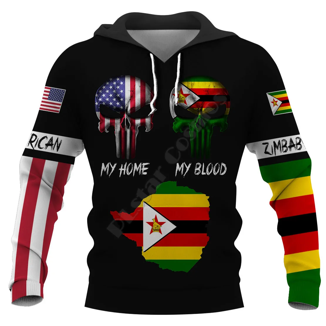 Zimbabwean hoodies 3D Nyomtatott hoodies Megmunkalás Garbó férfiak számára Nők sweatshirts Szvetter cosplay Kellékek