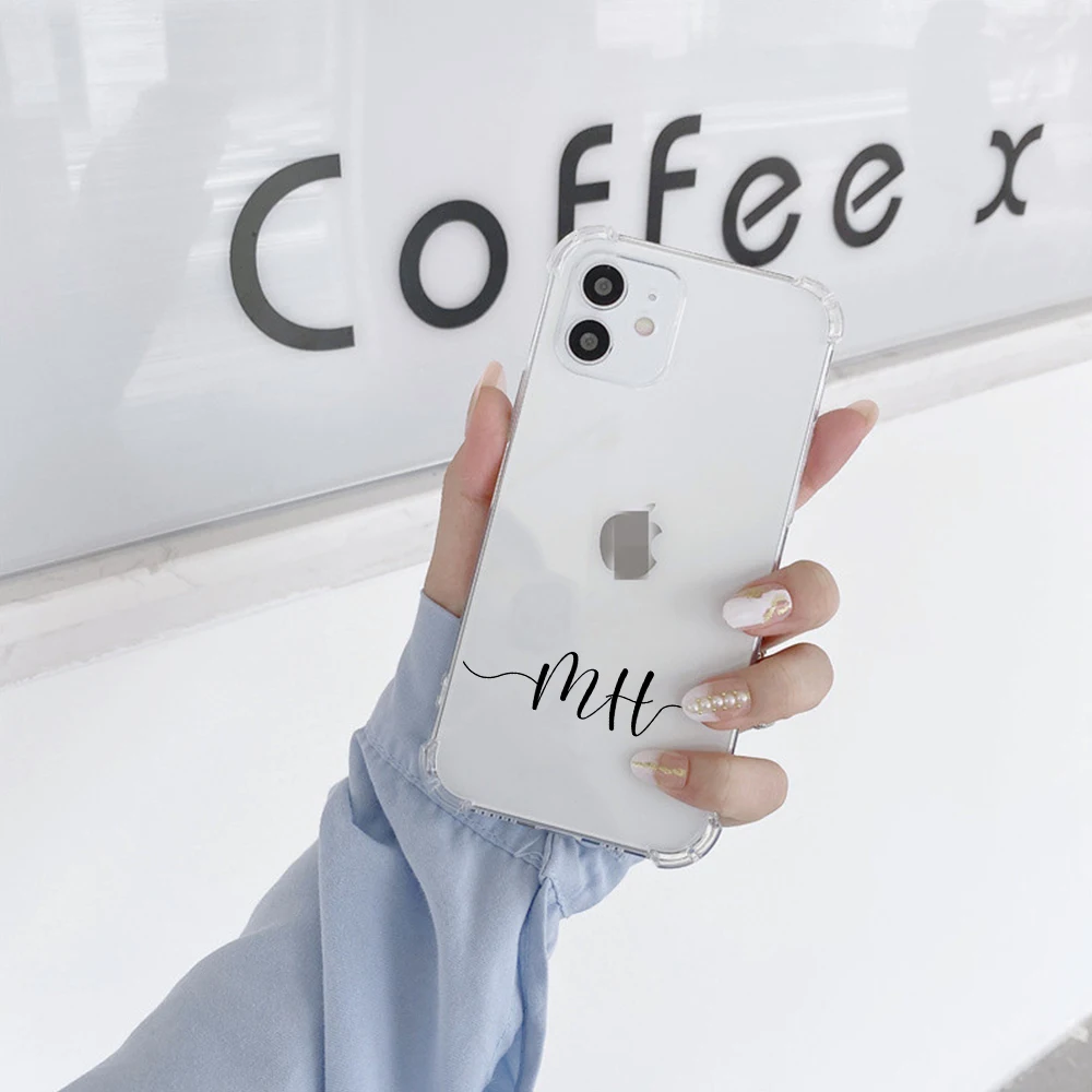 مخصص اسم قضية الهاتف آيفون 13 12 11 برو ماكس X XR XS 7 8 Plus Mini SE شخصية شفافة لينة كوكه آيفون 11 13