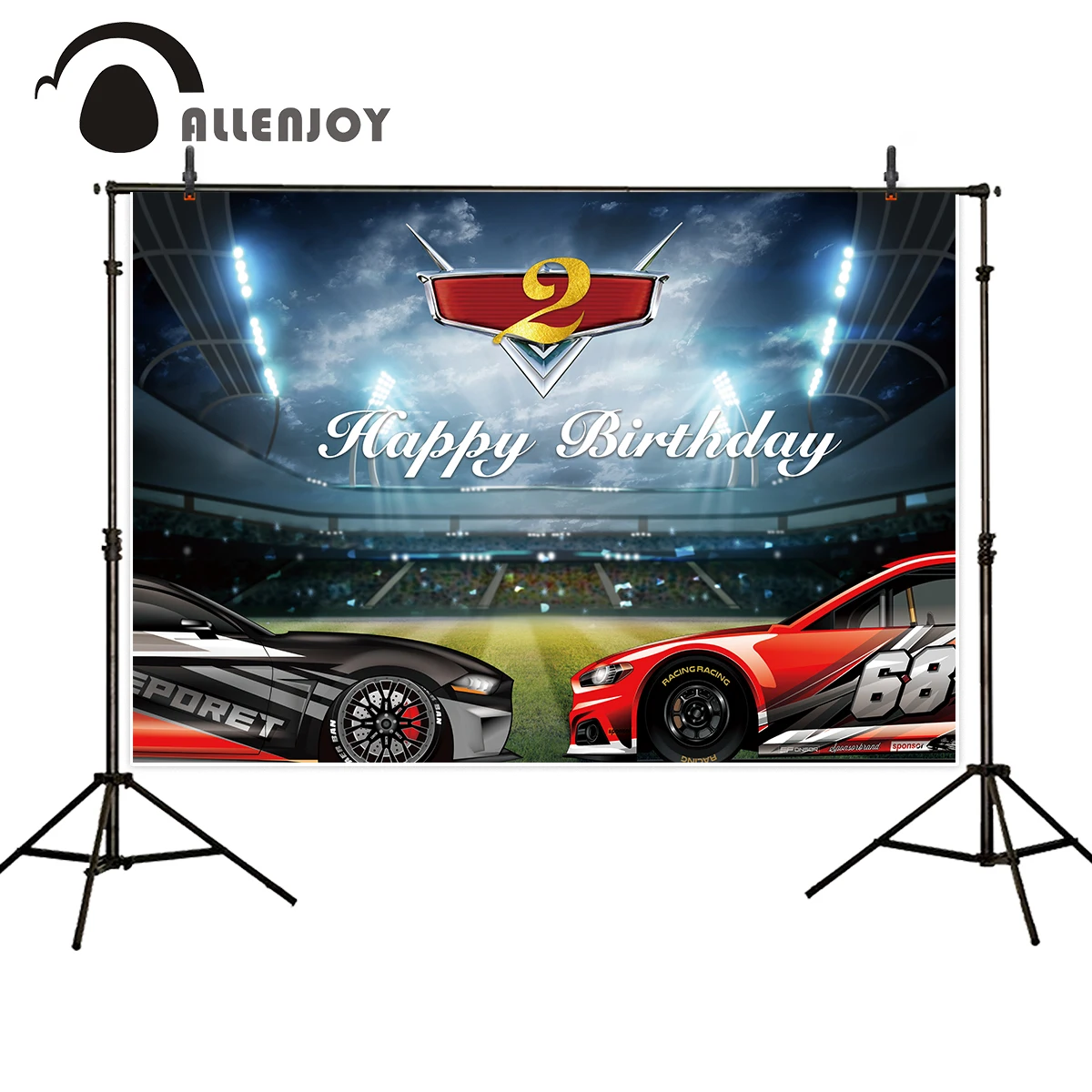 Allenjoy Cartoon Racing Car Story Backdrop happy Birthday party decoracion Photo Backgrounds for Photography customize photocall