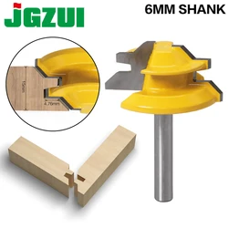 1Pc 45 Gradi Blocco Mitra Router Bit 6mmShank Lavorazione Del Legno Tenone Fresa Strumento di Foratura Fresatura Di Carburo di Legno lega di