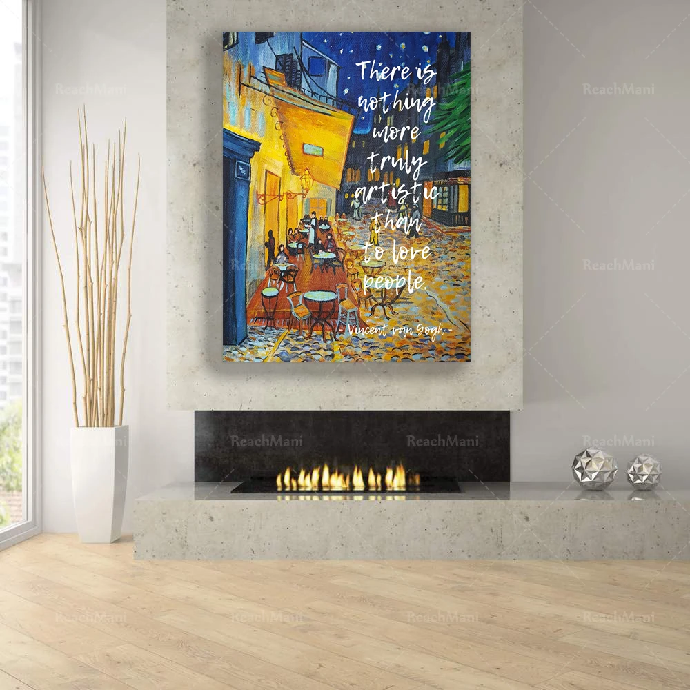 Vincent van Gogh Quote: There is nothing more truly artistic than to love people. Famous artist's quote & painting