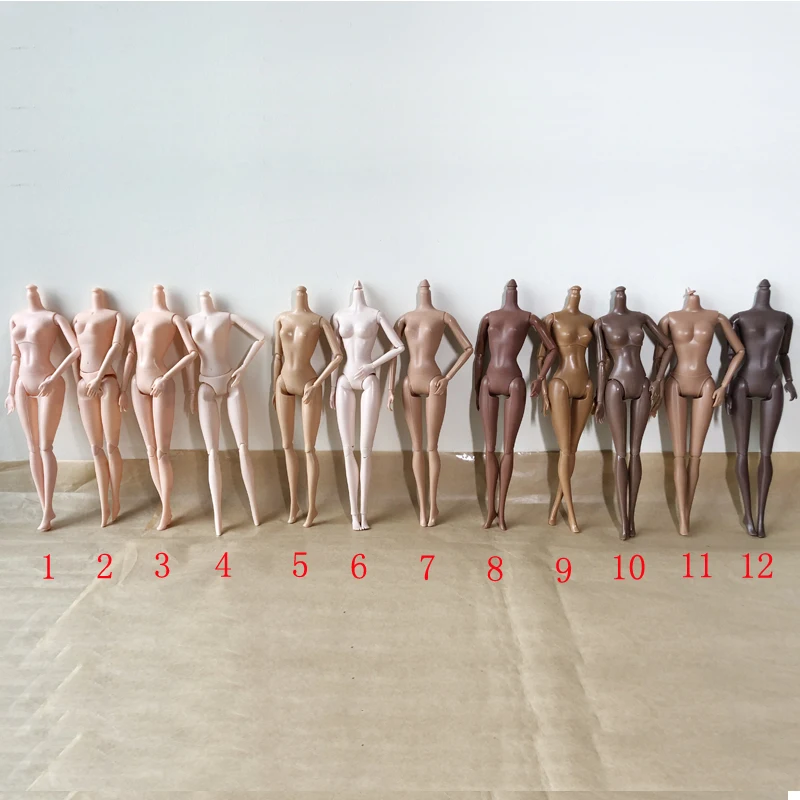 

Variety Skin Colors of 29cm Nude Doll Body Moveable Joints White,African, Classic Colours Doll Body For 1/6 Doll Best Gifts