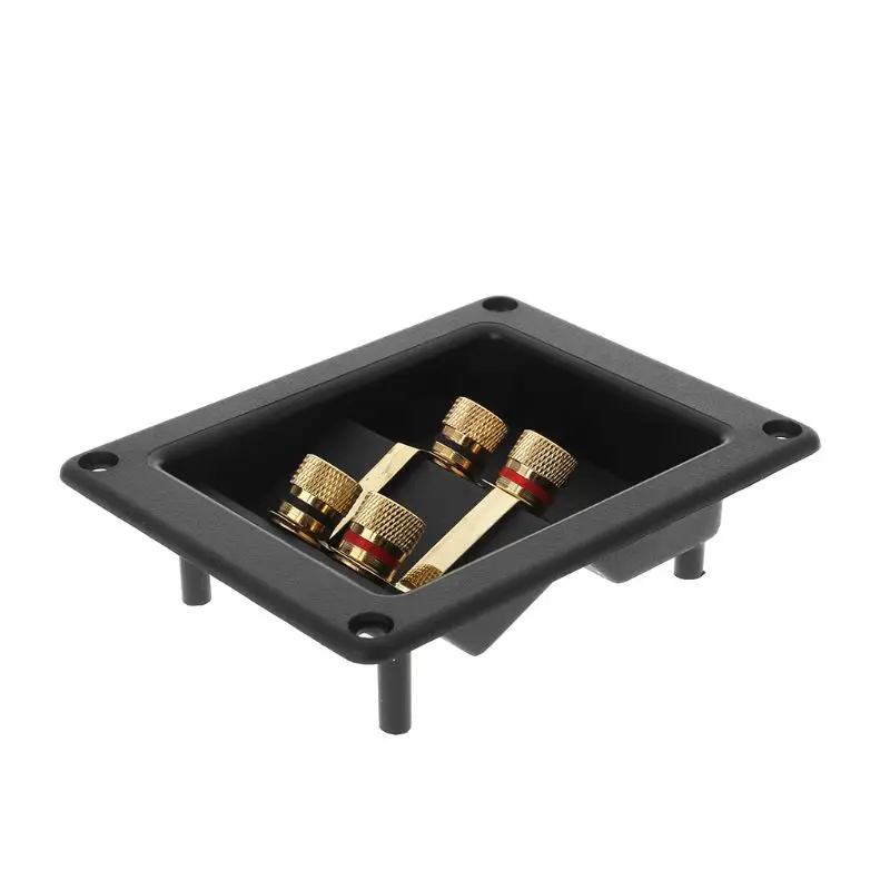 Terminal Cup Connector 266 Parts Express Binding Posts Gold Banana Jacks Recessed Bi-Amp Speaker Box Black