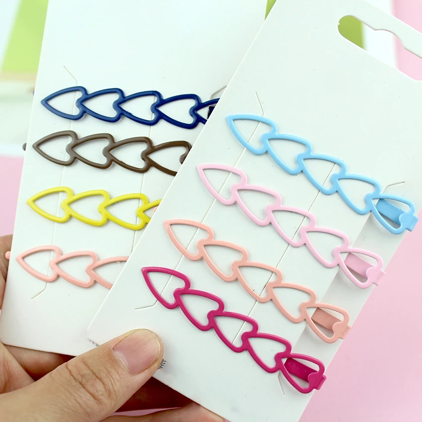 4 قطعة/المجموعة الملونة الحب الجوف سبائك الجانب كليب إكسسوارات الشعر دبوس الحلوى اللون الأطفال دبابيس الشعر أداة زخرفة