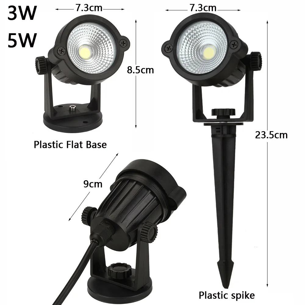 LED COB lampe à gazon LED Spike lumière extérieure voie jardin cour paysage éclairage étanche 5W 7W 9W RGB Spot ampoules 85-265V 12V