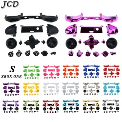 JCD For Xbox One S Plating Replacement Repair Chrome ABXY Dpad Triggers Full Buttons Set Mod Kits for Xbox One S Controller
