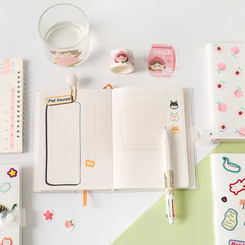 Newest 128 Sheets Kawaii Animal Fruit Notebook Memo Planner Dairy Monthly To Do It Plan Notepad Paperlaria Girls Birthday Gift