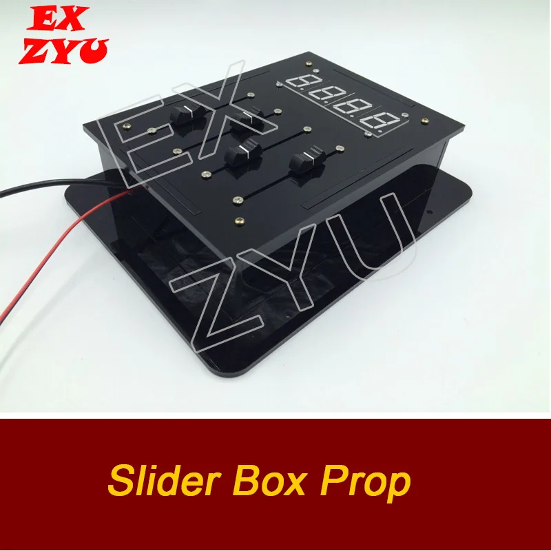 

EXZYU Slider Box Prop escape room adjust the sliders to correct position to open lock chamber room puzzles