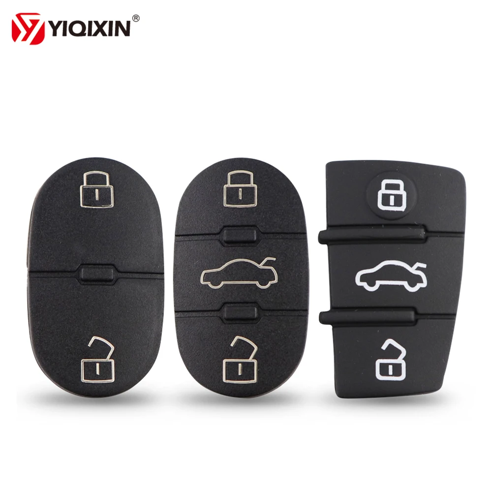 2/3 Buttons Car Key Shell Silicone Rubber Button Pad Repair Skin For Audi A3 A4 A5 A6 A8 A2 TT B6 Q3 Q5 Q7 S LINE RS Case Pad