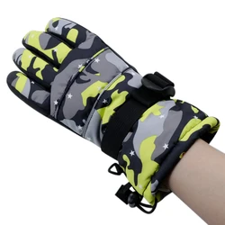 Guantes de esquí para deportes al aire libre para hombre, protección contra el viento, manos en moto de nieve, cuero genuino, Invierno