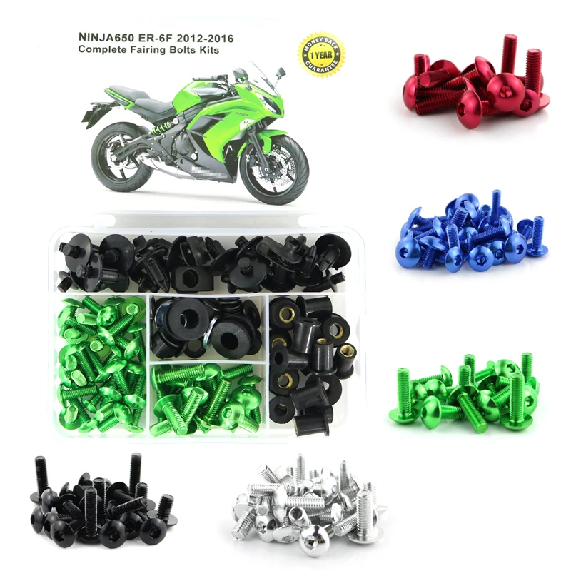 

Motorcycle Accessories Aluminum Fairing Bolts Kit Cowling Screws Fairing Clips Fit For Kawasaki Ninja650 ER-6F 2012-2016