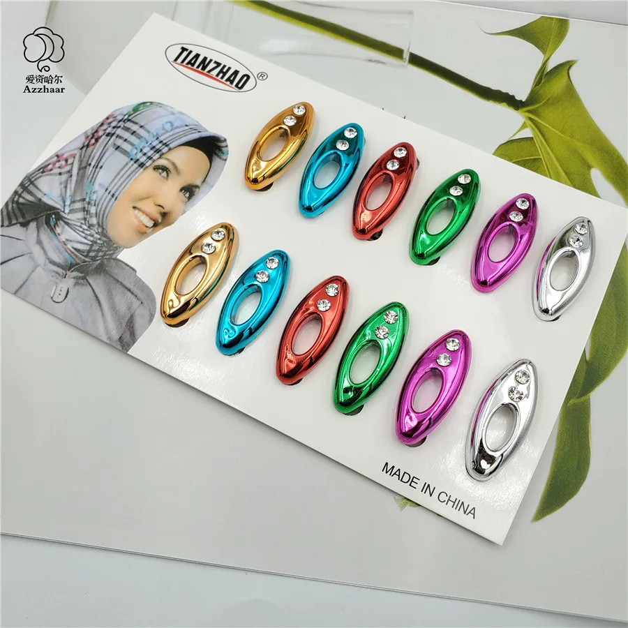 Plastic Safety Scarf Brooch Pins For Women Muslim Hijab pin Islamic Scarf Enamel Pin buckle Accessories headscarf decoration