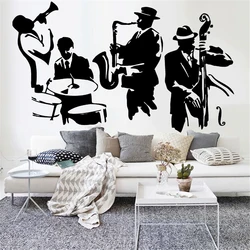 Jazz Wall Decal Saxophone Instrument Tool Band Musical Player Vinyl Removable Wall Sticker Living Room Artistic Decoration Y812
