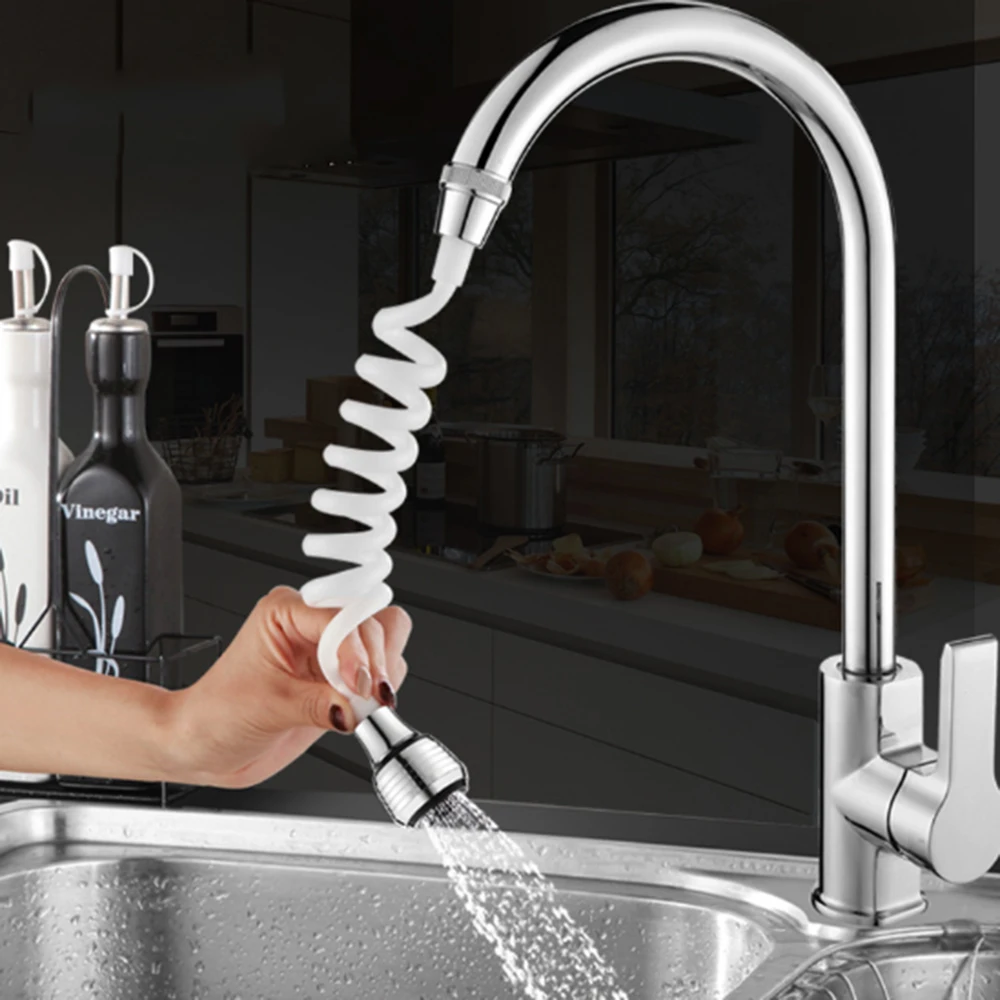 Kitchen Faucet Extender Long Hose Portable Telescopic Shower Nozzle Kitchen Sink Rotatable Sprayer