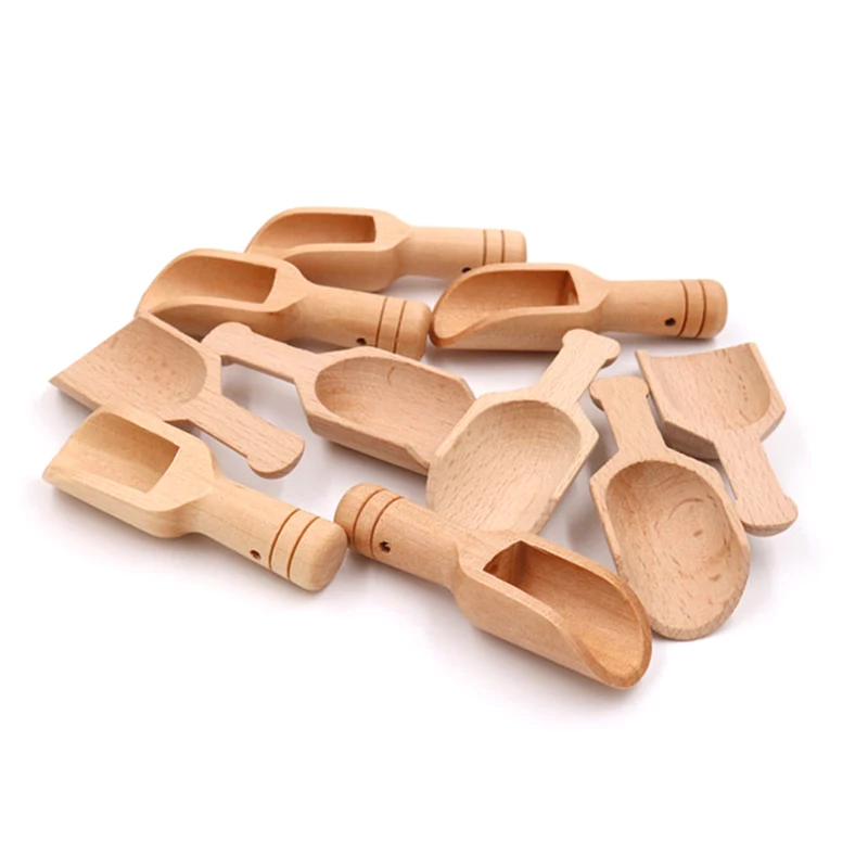 Laundry Detergent Powder Spoon Kitchen Utensils Mini Wooden Scoops Bath Salt Spoon Candy Flour Spoon Scoops Bath Shower SPA Tool