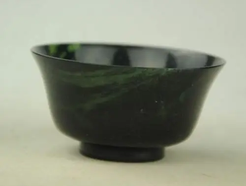 Natural Hand-carved Chinese Hetian Jade Bowl for Kitchen Exquisite Mk Design Kitchenware Collectible Jade Items