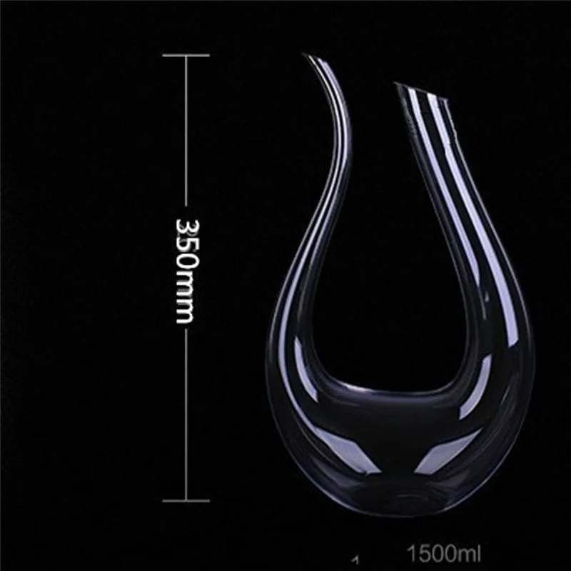 Red Wine Decanter Crystal Whiskey Set 1500ML U-Shaped Glass Decanter Bottle Para Vinho Aerator Luxury Pourer Separator Dispenser