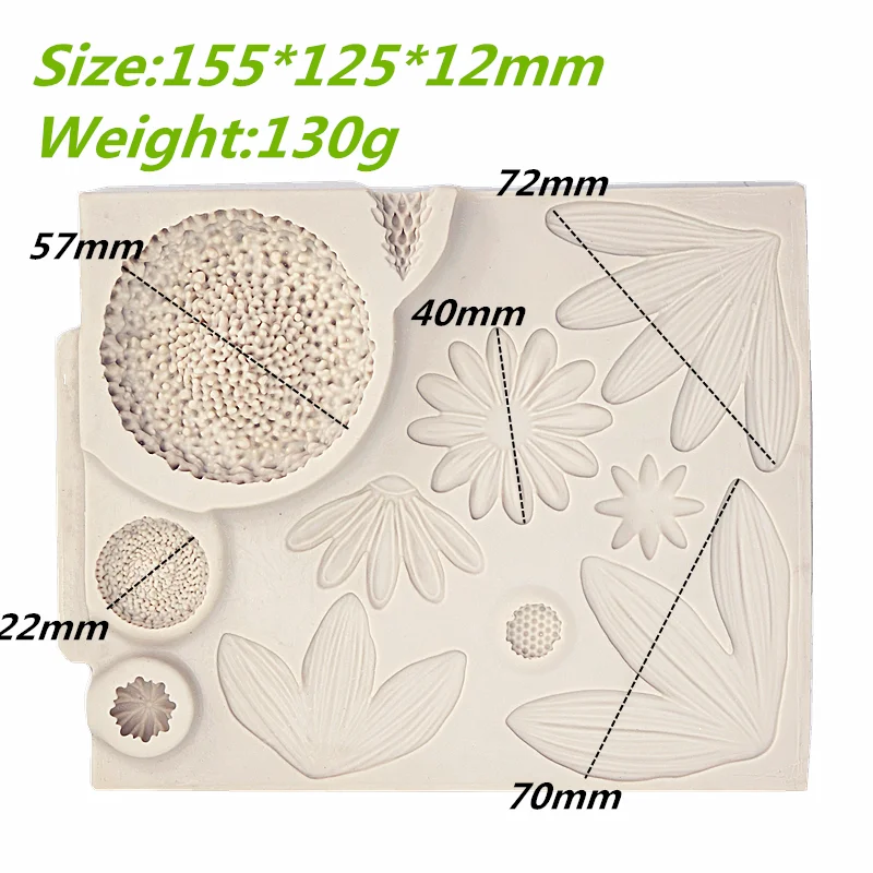 Sunflower Leaves Silicone Mold Resin Kitchen Baking Tool Cake Dessert Lace Decoration DIY Chocolate Candy Pastry Fondant Moulds